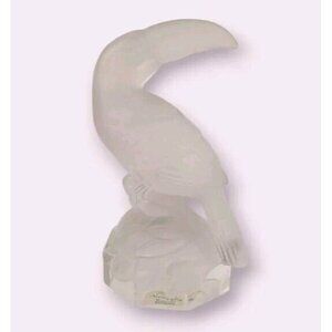 Goebel Toucan Figurine Crystale Glass Bird Frosted Collection Tropical 4" Vtg